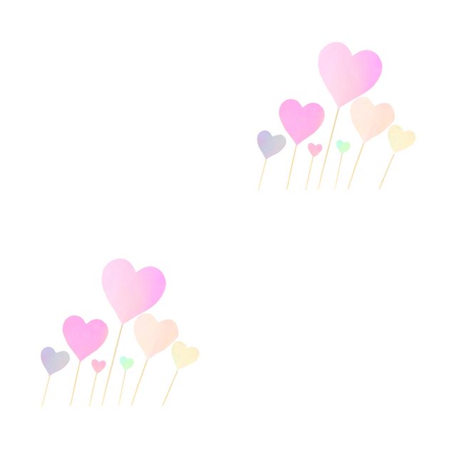 serony 7pcs/set Cake Topper Heart Shape Wedding Birthday Cake Simple Design Paper Top Decoration pink 2Set
