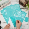 thumbnail image 3 of 1set 8pcs 8 styles Self-Adhesive Silk Screen Printing Stencil with 1pc PET Baking Spatulas Butter Cake for Painting on Wood Decoration T-Shirt Fabric Turquoise 195~280x140~220mm 1pc/style, 3 of 6