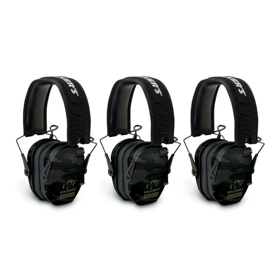 Walker's Razor Slim Electronic Shooting Muffs 3-Pack (Multi Cam Camo Gray)