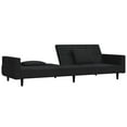 thumbnail image 3 of vidaXL 2-Seater Sofa Bed with Two Pillows Black Velvet, 3 of 5