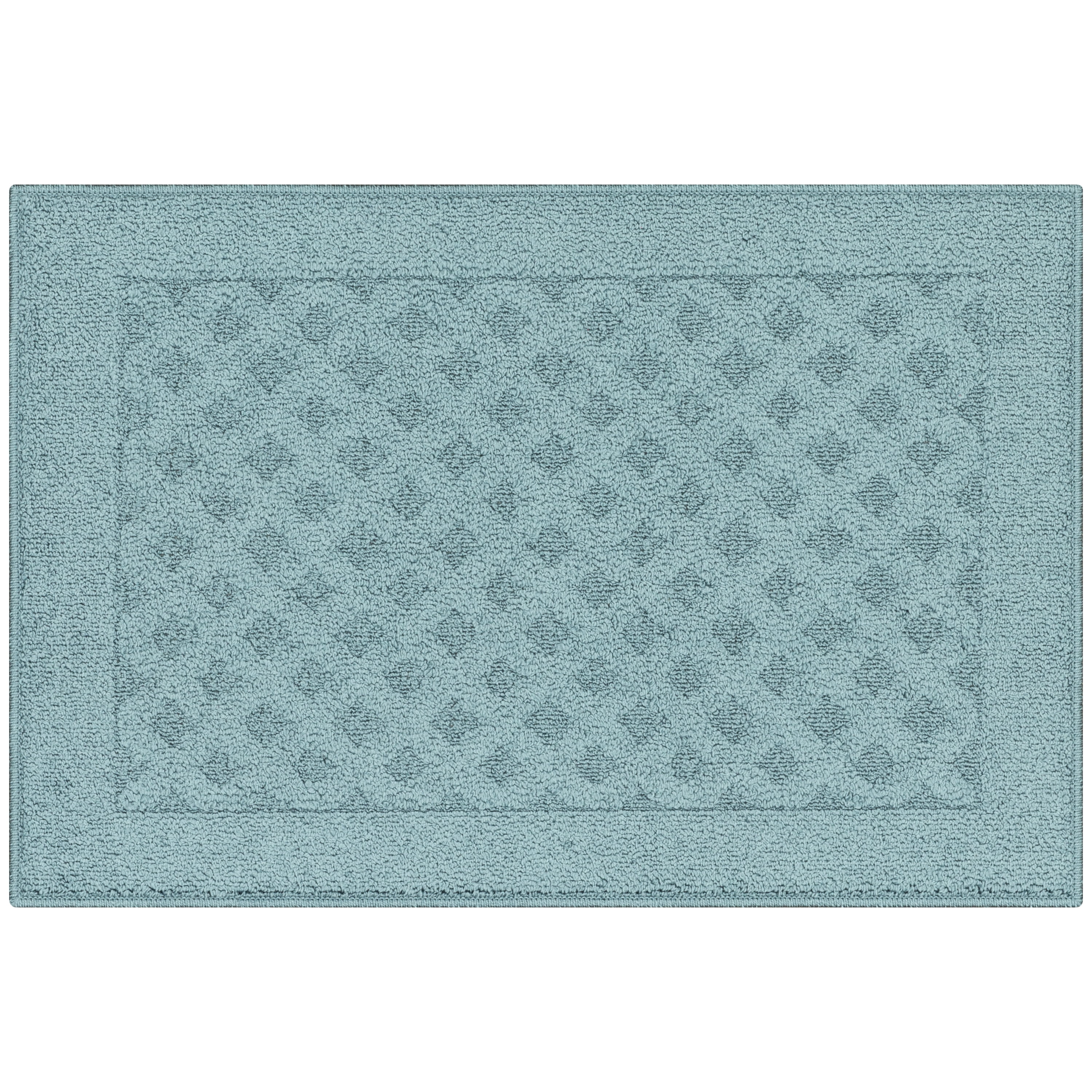 (2 pack) Mainstays Dylan Solid Diamond Olefin Blue Indoor Accent Rug, 1'8"x2'6"