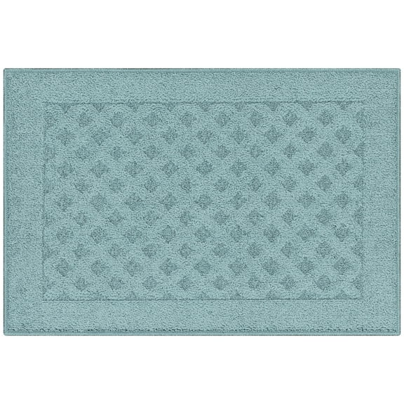 Mainstays Dylan Solid Diamond Olefin Blue Indoor Accent Rug, 1'8"x2'6"