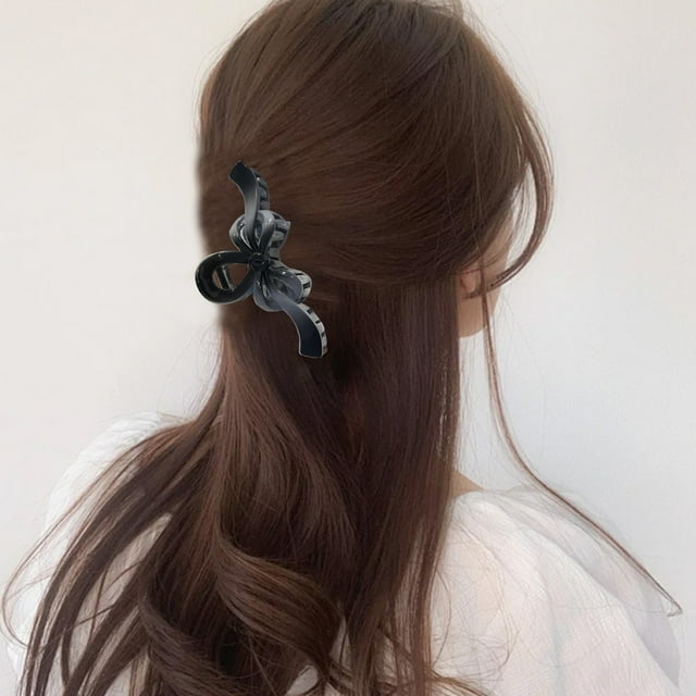 Pinzas para el cabello para mujer, pinzas para peinar, pinzas para el cabello para niñas, elegantes pinzas para el cabello con lazo acrílico - Novedad 2024, tamaño grande con diseño elegante - Accesor
