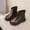 Brown, variant on Girls Riding Boots, Waterproof Non-Slip Back Zipper Low Heels Winter Mid-Calf Shoes Brown 11.5(Little Kids)