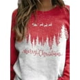 thumbnail image 3 of DYMADE Women Christmas Long Sleeve Printed Round Neck Casual T-Shirt, 3 of 4