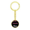 thumbnail image 4 of Dog Mom Keyring Chihuahua Mama Circle Keychain Stainless Steel Silver Tone or Gold Tone, 4 of 12