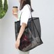 thumbnail image 4 of Novedad de verano, bolso de mano de malla, bolsos de hombro calados de gran capacidad para mujer, bolso de viaje para playa, mochila para estudiantes, mochila de compras, 4 of 5