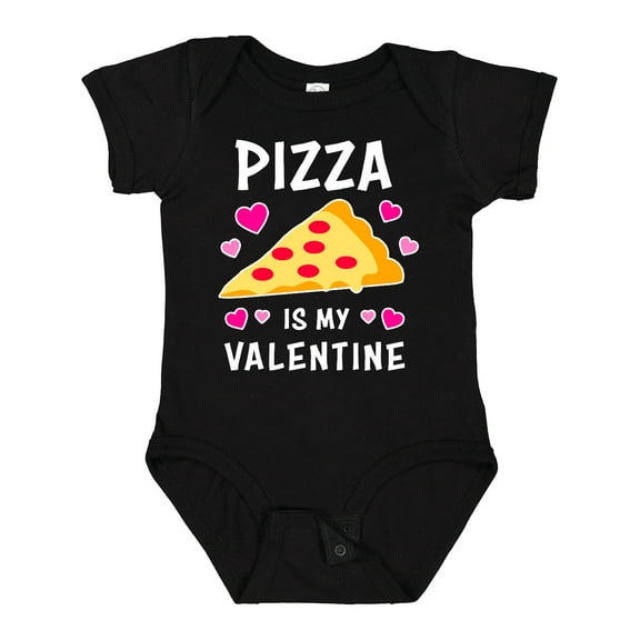Inktastic Pizza is My Valentine with Hearts Boys or Girls Baby Bodysuit