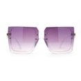 thumbnail image 3 of Womens Exposed Half Rim Square Butterfly 90s Designer Sunglasses Clear White Purple, 3 of 4