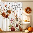 thumbnail image 5 of White Pumpkins Fall Shower Curtains for Bathroom, Thanksgiving Autumn Floral Botanical Waterproof Fabric Shower Curtain, Decorative Bathroom Curtain for Bathtub, 72"x84", No Hooks Included, 5 of 9