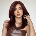 thumbnail image 3 of Women's Wig Side Parting Medium Length Wavy Hair Wig with, 3 of 8