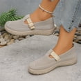 thumbnail image 5 of Beige Breathable Mesh Slip On Shoes For Women Comfortable Casual Walking Shoes Lightweight, 5 of 9