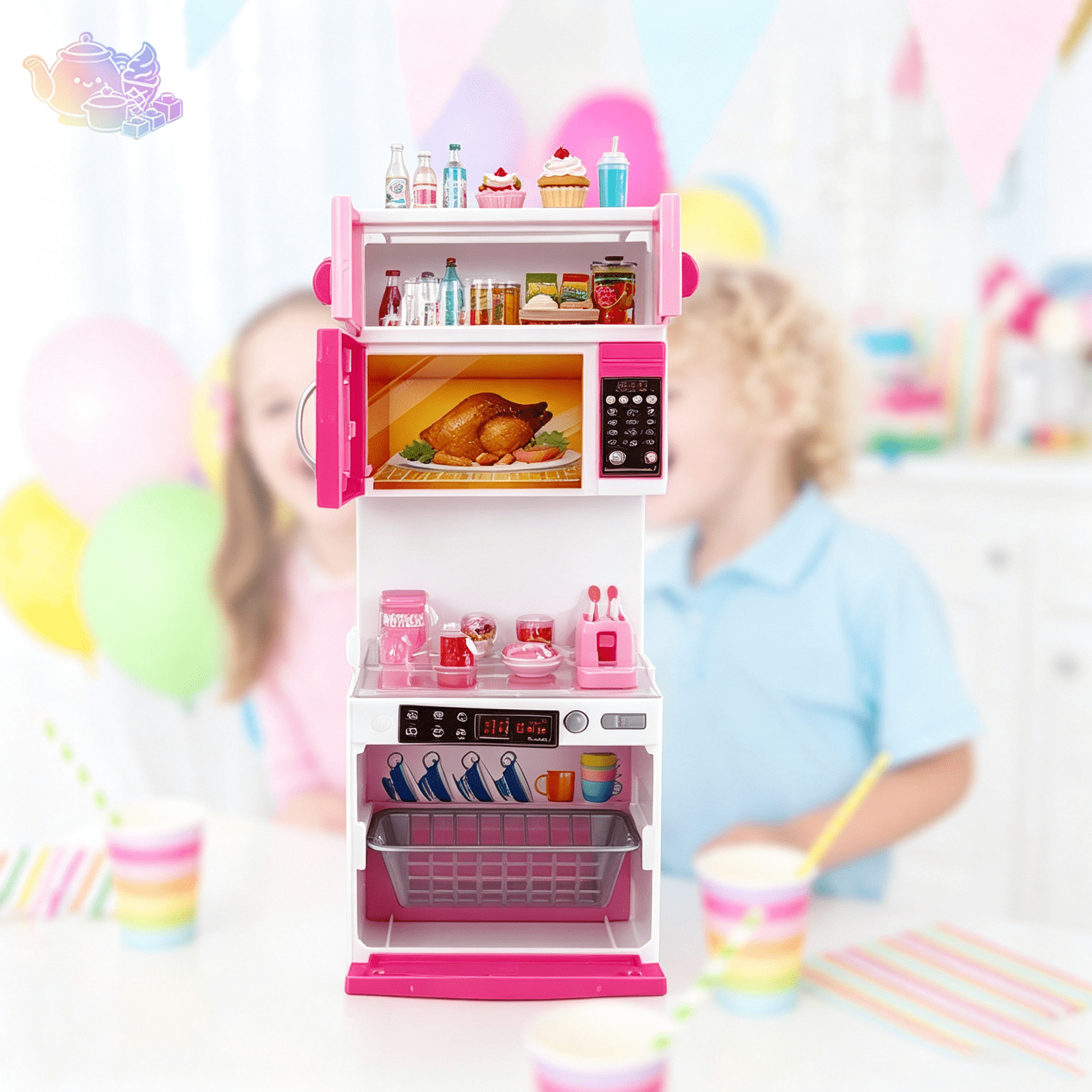 その他 [G7030] kitchen sofvi CUTIE mini Tasty Jr - Pretend Play 16-Piece Mini Chef Playset Toy w/ Lights