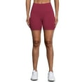 thumbnail image 2 of Audhol Womens Bike Shorts, Side Pocket without Embarrassing Line Fitness High Waist Thin Breathable Sports Pants for Women Running Shorts for Women Brick Red M, 2 of 6