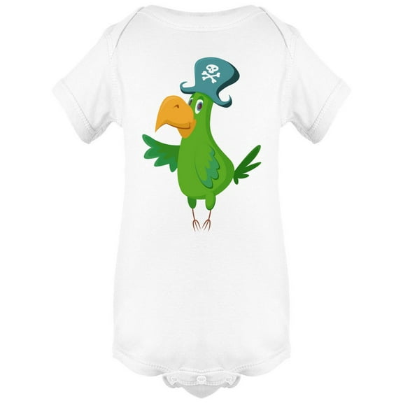Green Parrot In Pirate Hat Bodysuit Infant -Image by Shutterstock, Newborn