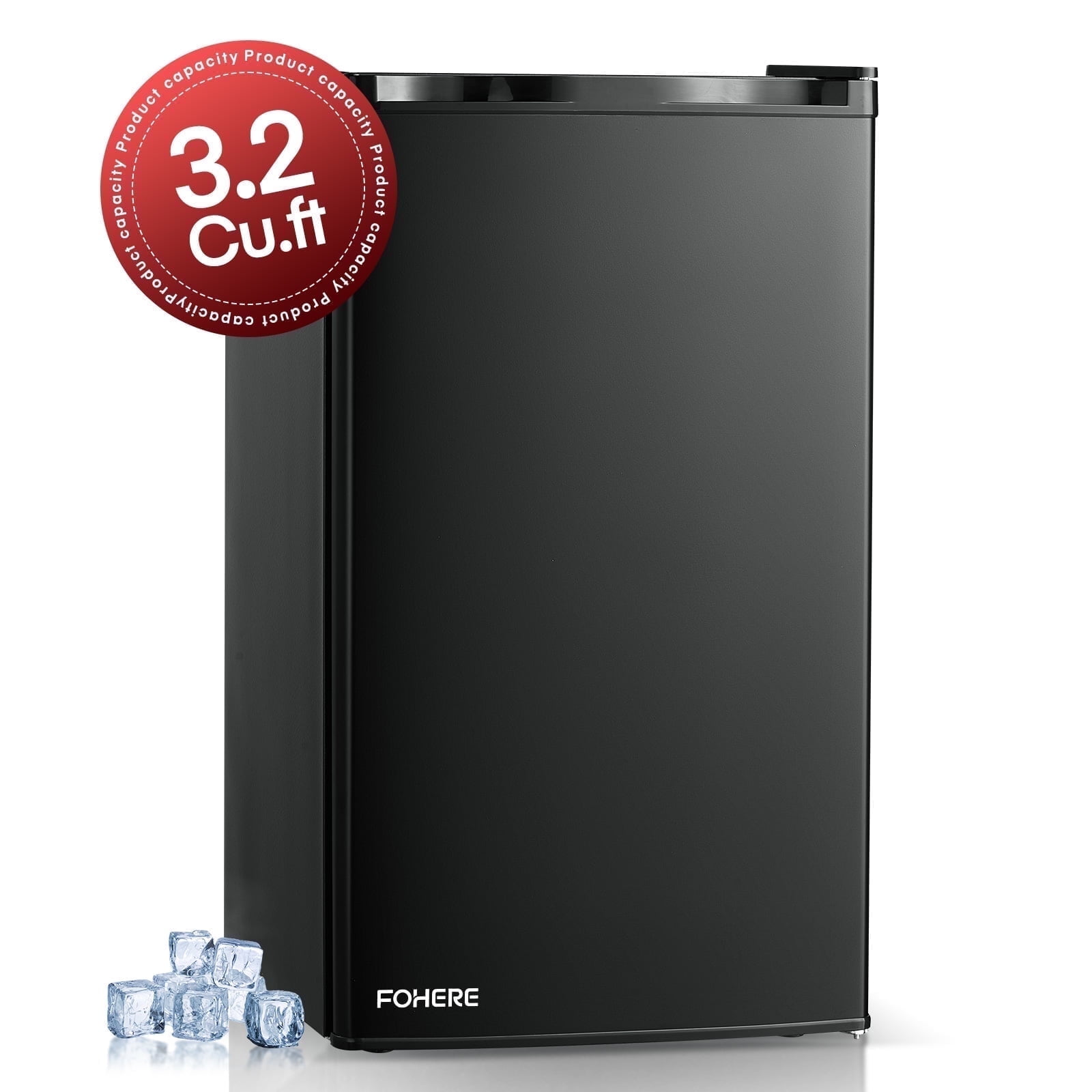 3.2 Cu. ft Refrigerator for Home, Fridge with Freezer for Bedroom, 31"D x 18"W x 19"H, Black