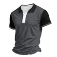 thumbnail image 6 of Garbnen Short Sleeve Polo Shirts for Men Collared Men's Golf Shirts Casual Color Block Breathable Work Sports Workout Shirts for Men Gray 4XL, 6 of 6