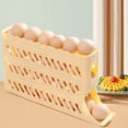 thumbnail image 4 of DAMAI Egg Holder for Fridge,Egg Dispenser Automatic Rolling Egg Tray Organizer,4 Tiers Large Capacity Eggs Dispenser Storage Holds 30 Eggs Space Saving Refrigerator Egg,Roller Egg Dispenser (Yellow), 4 of 9