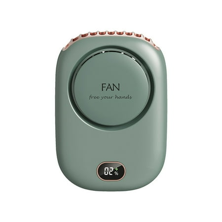 

EDFRWWS Digital Silent Cooling Fan Leafless Travel Personal Wearable Fans (Green)