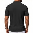 thumbnail image 5 of KLHDSF Men's Knit Polo Shirts Casual Short Sleeve Button Down Polo Shirt Classic Golf Shirts Black L, 5 of 7