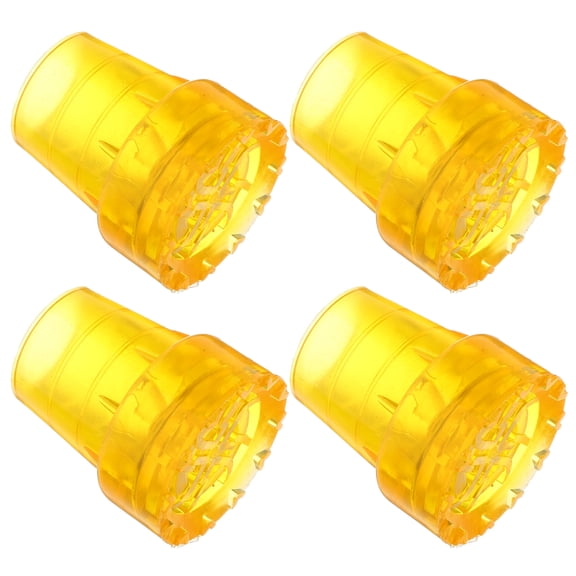 NICEXMAS 4pcs Nonskid Trekking Pole Tips Rubber Yellow Skid Protection Hiking Outdoor Activities