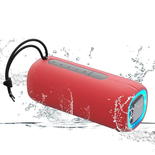 PEICHENG Altavoz Bluetooth, portátil inalámbrico claro sonido estéreo fuerte IPX5 impermeable con luces RGB BT5.3 largo tiempo de reproducción TWS emparejamiento, para fiesta en casa al aire libre pla