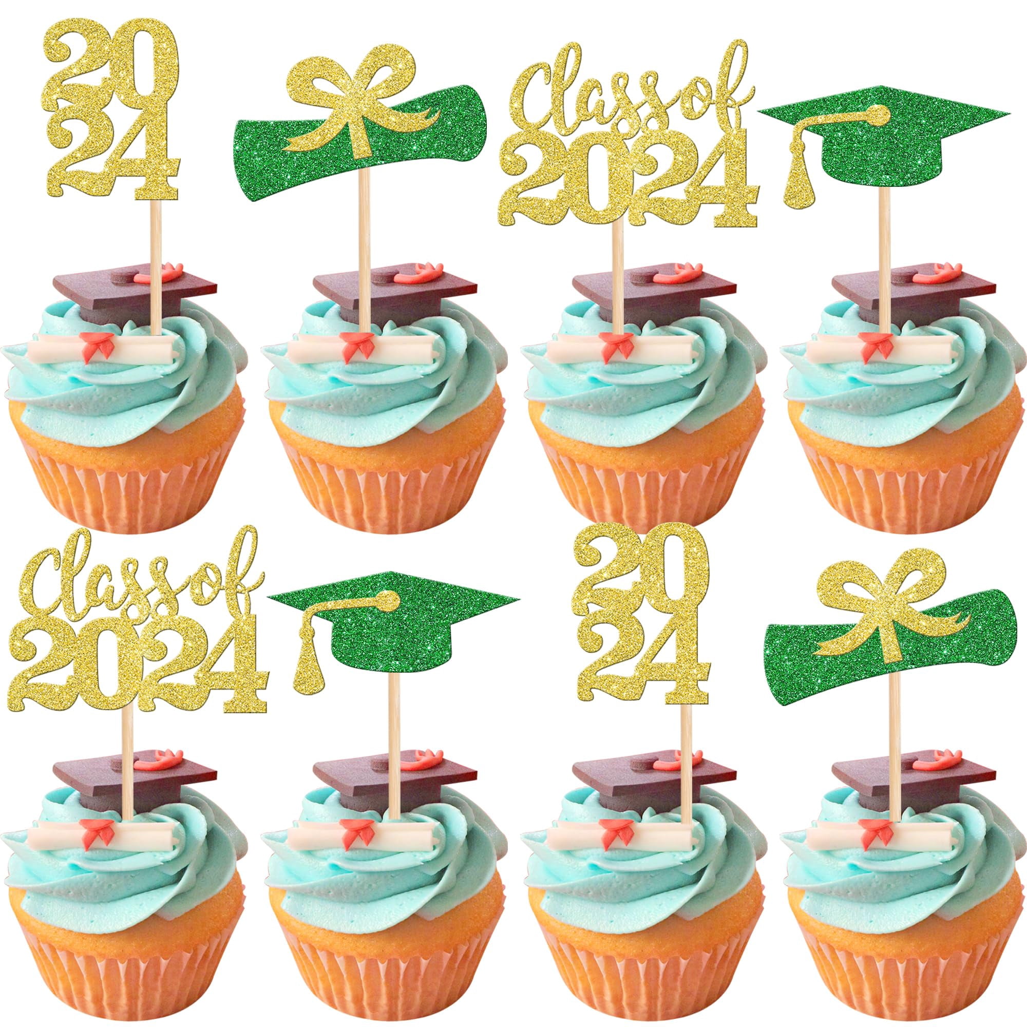 Masters 2023 Cake Topper – Gold-schwarzer Glitzer-Aufsatz Für Abschlusskuchen, Graduation Party Deko