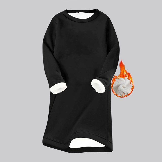 Wzzjkit Chemises à Manches Longues pour Femmes Robe d'Hiver à Manches Longues Épaisse et Chaude