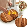 thumbnail image 5 of Halloween Pumpkin Cutting Board 12x13 Inches - Wooden Charcuterie Serving Tray with Handle, Gothic Fall Kitchen Decor, Thanksgiving Cheese Platter, Decorative Wood Board for Food Preparation, 5 of 8
