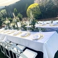 thumbnail image 4 of 6 Pack Tablecloth 60 x 126 inch Polyester Table Cloth for 8 Foot Rectangle Tables,Stain and Wrinkle Resistant Washable Fabric Table Covers Polyester White Table Clothes for Wedding,Party,Banquet, 4 of 7