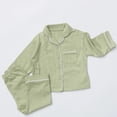 thumbnail image 1 of Ropa de dormir de algodón liso de manga larga para niño y niña, conjunto de pijamas de ocio Simple y holgado, 2 piezas, primavera y otoño, novedad, 1 of 4