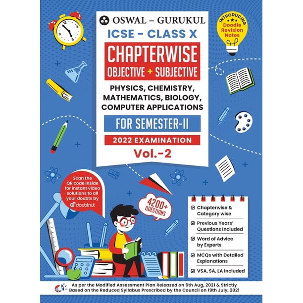 Oswal Gurukul Chapterwise Objective Subjective Vol Ii For Physics Chemistry Mathematics Biology Computer Applications Icse Class 10 For Semester Ii 22 Exam Paperback Walmart Com