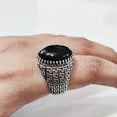 thumbnail image 5 of Black Onyx Mans Ring, Natural Black Onyx, December Birthstone, Silver Jewelry, 925 Silver Ring, Birthday Gift, Heavy Mens Ring, Arabic Design, Ottoman Style Ring, Christmas, Turkey Mens Signet Ring, 5 of 7