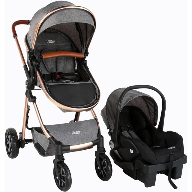 | Carriola para MIKE Gris | Carreola con Portabebé - Carriola de Viaje Plegable - Carrito para Travel System con Asiento Reversible | Cosas para s Recien Nacidos hasta 15 kg