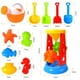 thumbnail image 4 of Juego de arena para playa de 11 piezas, juego de arena para niños, juego de juguetes de playa con carrito de cuatro ruedas, regadera, pala de arena, herramientas y 5 juguetes de animales., 4 of 6