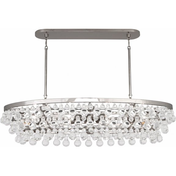 S1007-Robert Abbey Lighting-Bling 8-Light Chandelier 42.75 Inches Wide and 9.75 Inches Tall-Polished Nickel Finish