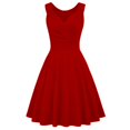 thumbnail image 2 of Laqbezok Women's Retro Cocktail Dress, Elegant V-Neck Crossover Sleeveless Party Gown, Classic Fit and Flare A-Line Mini Wedding Guest Dress, 2 of 5