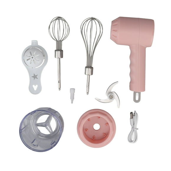 Multi-Functional Meat Grinder & Egg Whisk, Portable Pink Wireless Electric Garlic Chopper & Hand Mixer