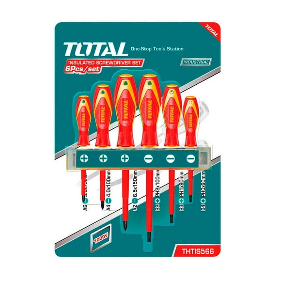 Juego de 6 Desarmadores TOTAL Dieléctricos