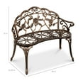 thumbnail image 7 of Best Choice Products Outdoor Bench Steel Garden Patio Porch Furniture w/ Floral Accent, Antique Finish - Bronze, 7 of 7