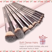 Makeup Brushes Sets, BESTOPE USTAR 20PCs Makeup Brushes Premium Synthetic Concealers Foundation Powder Eye Shadows Makeup Brushes with Champagne Gold Conical Handle