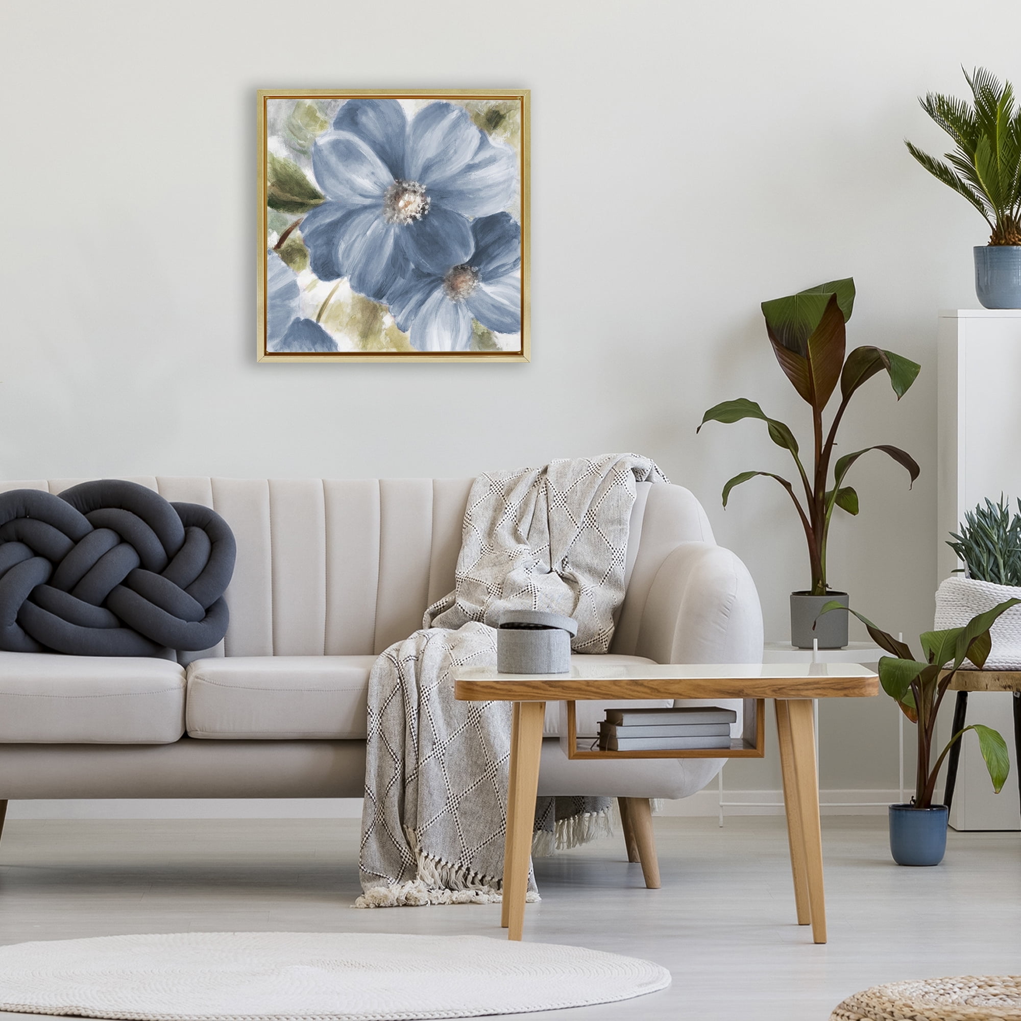 Stupell Industries Walk in Blue Beauty Gold Framed Floater Canvas Wall Art, design by Lanie Loreth