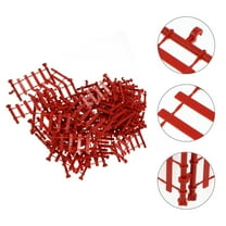 MEIBUTYUP 50 Pcs Dark Red Plastic Picket Fence Decorations for Party, Garden, Home, and Event Use