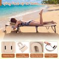 thumbnail image 4 of Gymax Folding Beach Sun Lounger Adjustable Face Down Tanning Chair w/ Face Hole & Removable Pillows Sand, 4 of 9