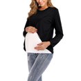 thumbnail image 4 of breaise Womens Long Sleeve Breastfeeding Shirts Nursing Tops Soft Maternity Shirts Double Layer Pregnancy Clothes Round Neck Postpartum Tee Shirt S-3XL, 4 of 5