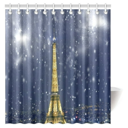 Mypop Celebration Of Christmas In Paris Shower Curtain Eiffel