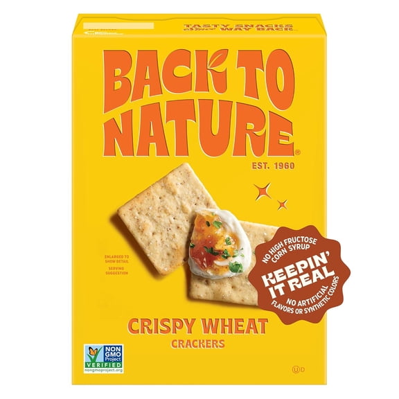 Back to Nature - Crispy Wheat Crackers - Real Ingredients like Wheat Flour & Sea Salt - Non-GMO - 6.5 Ounce( Pack of 2 )