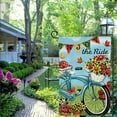 thumbnail image 6 of Qinduosi Welcome Flowers Bicycle Butterfly Daisy Summer Spring Double Sided House Flag Garden Banner, Enjoy The Ride Bike Sunflower Flowers Basket Garden Flags for Anniversary Yard Outdoor Dec 28x40in, 6 of 8