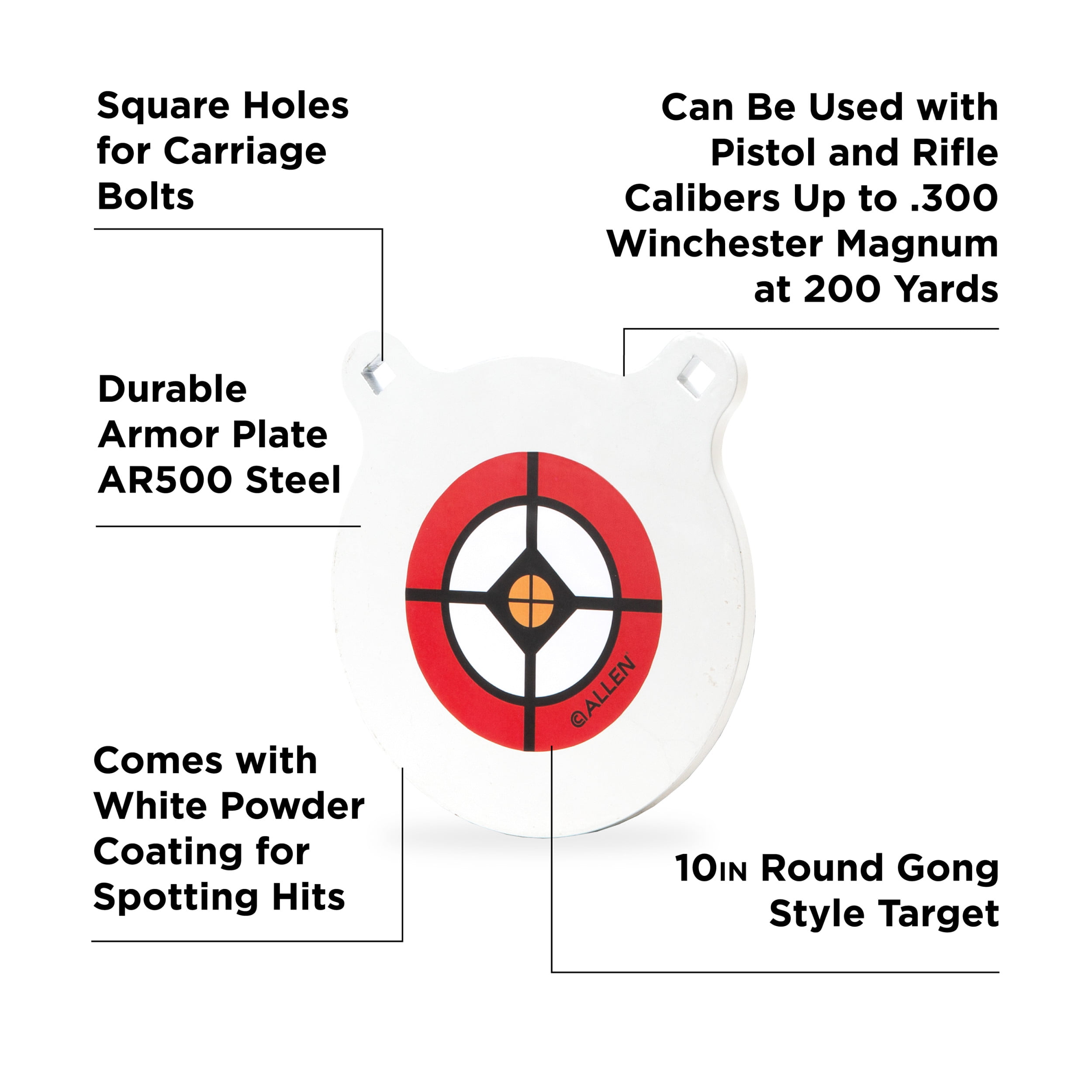 1/4" AR500 Steel 12" Circle Target Practice Plate Pistol Centerfire Shooting 