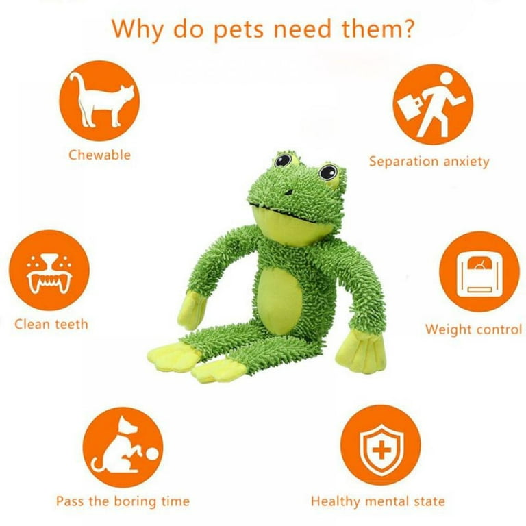 TinyToy Green Frog Plush Dog Toy for Small Dogs